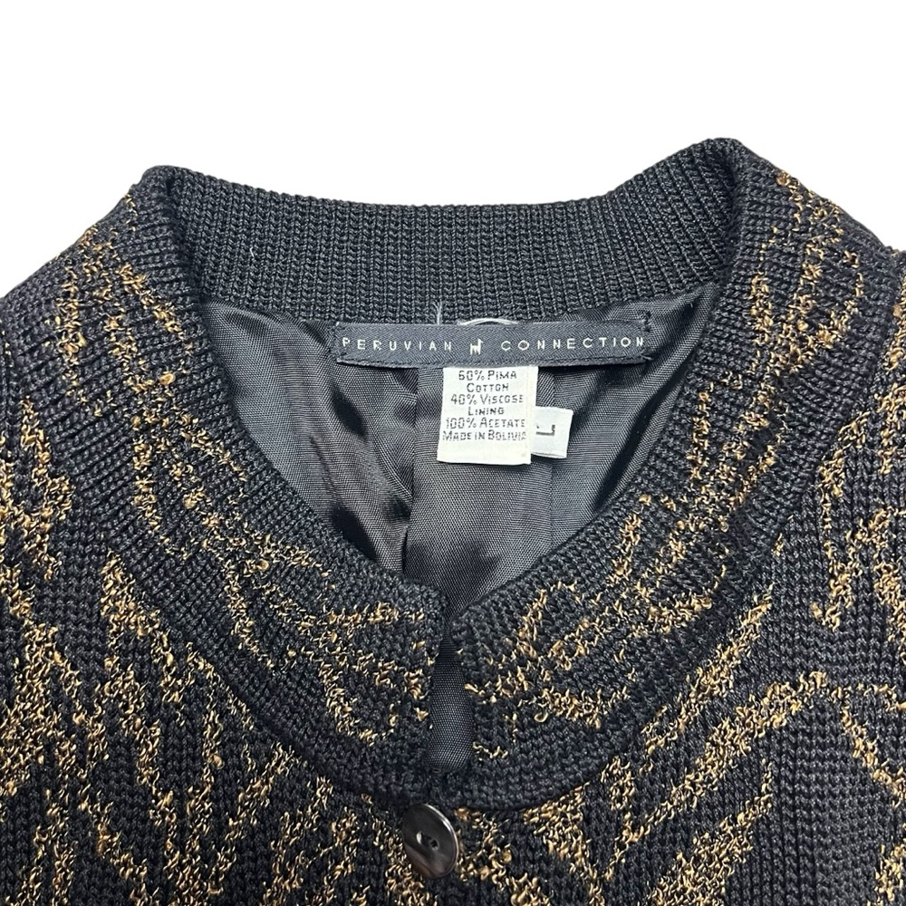 Peruvian Connection Black Copper Button Front Pim… - image 3